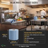 Blue Compostable Biodegradable 2 ply Centrefeed Roll | 8x6