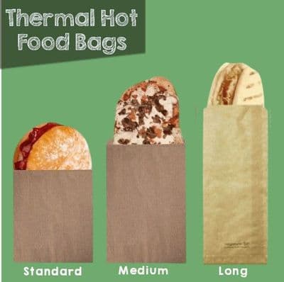 Bulk Biodegradable Compostable Thermal Grill Hot Food Bags x 500