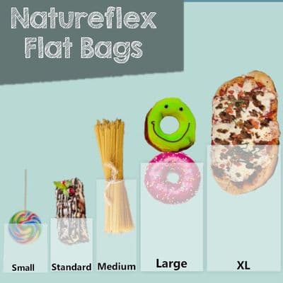 Bulk Natureflex Biodegradable Compostable Flat Heat Seal Bags x 1000