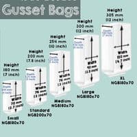 Bulk Natureflex Biodegradable Compostable Gusset Heat Seal Bags x 1000