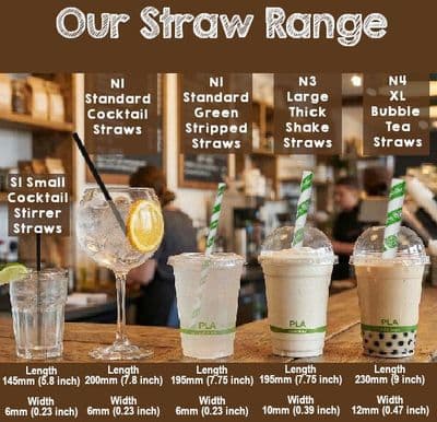 Bulk Paper Biodegradable Compostable Straws Range
