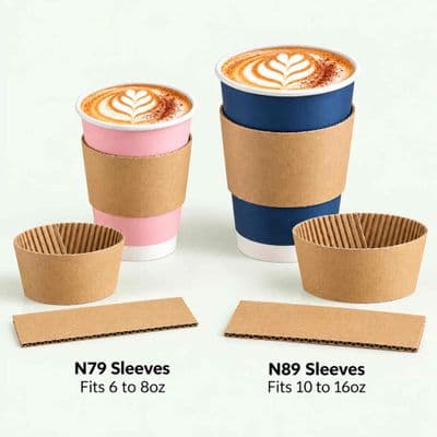 Cardboard Biodegradable Compostable Coffee Cup Holder Sleeve | Choose a Size