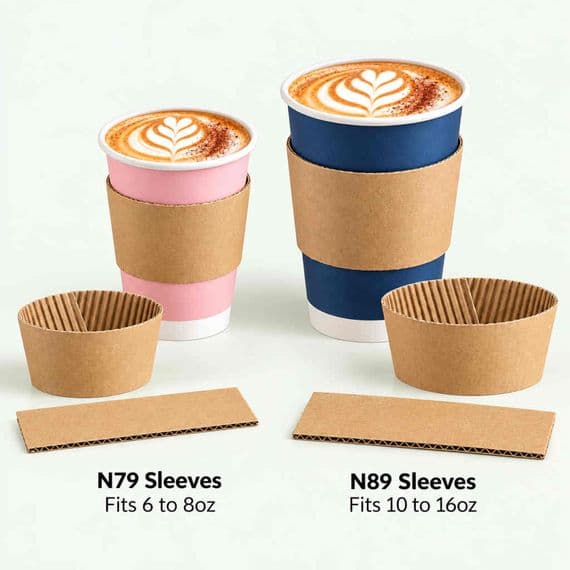 Cardboard Biodegradable Compostable Coffee Cup Holder Sleeve | Choose a Size