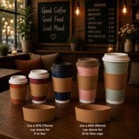 Cardboard Biodegradable Compostable Coffee Cup Holder Sleeves | Choose a Size