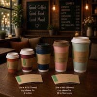 Cardboard Biodegradable Compostable Coffee Cup Holder Sleeves | Choose a Size
