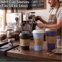 Cardboard Biodegradable Compostable Coffee Cup Holder Sleeves | Choose a Size