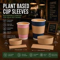 Cardboard Biodegradable Compostable Coffee Cup Holder Sleeves | Choose a Size