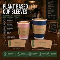 Cardboard Biodegradable Compostable Coffee Cup Holder Sleeves | Choose a Size