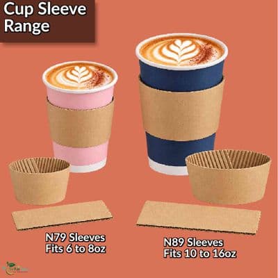Cardboard Biodegradable Compostable Coffee Cup Holder Sleeves | Choose a Size