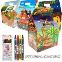 Cardboard  Compostable Biodegradable Dinosaur Birthday Party Gift Boxes 28 x 10