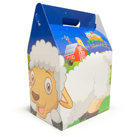Cardboard Compostable Biodegradable Farm Animal Birthday Party Gift Boxes x 10