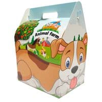 Cardboard Compostable Biodegradable Farm Animal Birthday Party Gift Boxes x 10