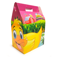 Cardboard Compostable Biodegradable Farm Animal Birthday Party Gift Boxes x 10
