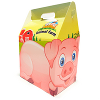 Cardboard Compostable Biodegradable Farm Animal Birthday Party Gift Boxes x 10