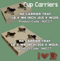 Cardboard Compostable Biodegradable Recyclable Carrier Trays | 1 to 4 Cups