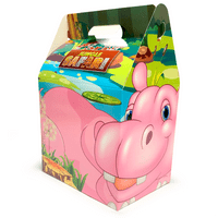 Cardboard Compostable Biodegradable Safari Birthday Party Gift Boxes x 10