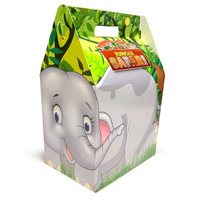 Cardboard Compostable Biodegradable Safari Birthday Party Gift Boxes x 10