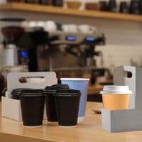 Cardboard Compostable Handled Cup Carrier Trays | 1 to 4 Cups
