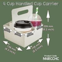 Cardboard Compostable Handled Cup Carrier Trays | 1 to 4 Cups
