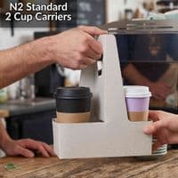 Cardboard Compostable Handled Cup Carrier Trays | 1 to 4 Cups