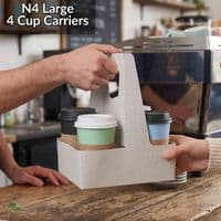 Cardboard Compostable Handled Cup Carrier Trays | 1 to 4 Cups