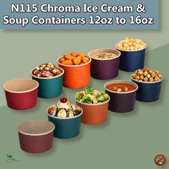 Chroma Compostable Ice Cream & Soup Containers 12oz-16oz | Box of 500