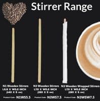 Compostable Biodegradable Disposable Wooden Stirrer Sticks (Choose a Size)
