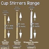 Compostable Biodegradable Disposable Wooden Stirrer Sticks (Choose a Size)