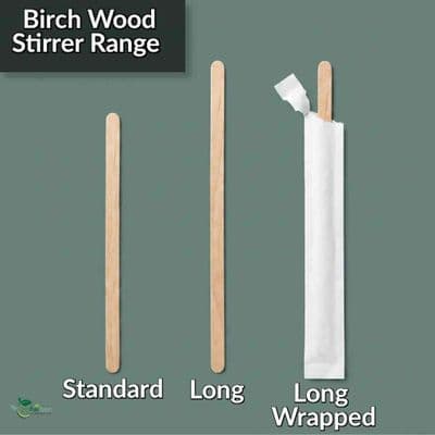 Compostable Biodegradable Disposable Wooden Stirrer Sticks | Pick a Size