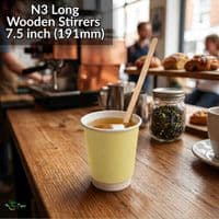 Compostable Biodegradable Disposable Wooden Stirrer Sticks | Pick a Size