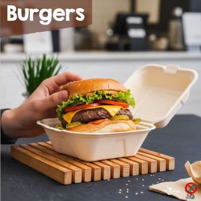 Compostable Burger Boxes & Trays | 100% Plant-Based Takeaway