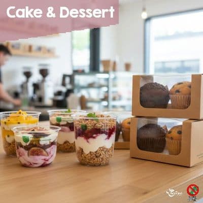 Compostable Cake Boxes & Dessert Packaging | 100% Plastic-Free