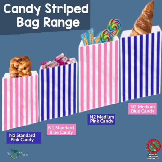 Compostable Candy Striped Bags | The Eco-Friendly Retro Sweet Bag Range