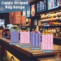 Compostable Candy Striped Bags | The Eco-Friendly Retro Sweet Bag Range