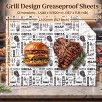 Compostable Greaseproof Grill Wrapping Sheets | 16 x 12