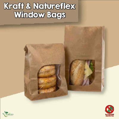 Compostable Heat Seal Sandwich & Food Bags with NatureFlex Window