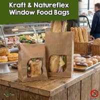 Compostable Heat Seal Sandwich & Food Bags with NatureFlex Window