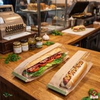 Compostable NatureFlex Window Baguette & Hot Dog Bags | Made by Vegware