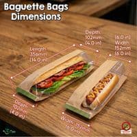 Compostable NatureFlex Window Baguette & Hot Dog Bags | Made by Vegware