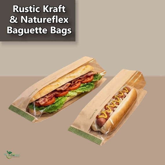 Compostable NatureFlex Window Baguette & Hot Dog Bags | Made by Vegware