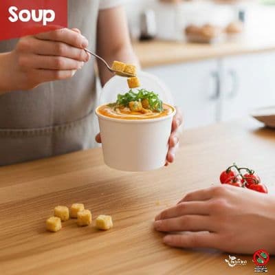 Compostable Soup Pots & Lids | 100% Plastic-Free Takeaway