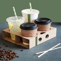 Compostable Splittable Cup Carrier Trays | 1 to 4 Cups