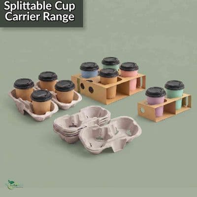 Compostable Splittable Cup Carrier Trays | 1 to 4 Cups