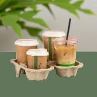 Compostable Splittable Cup Carrier Trays | 1 to 4 Cups