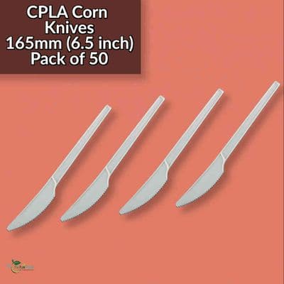 CPLA Biodegradable Compostable Disposable White Knives | Pack of 50