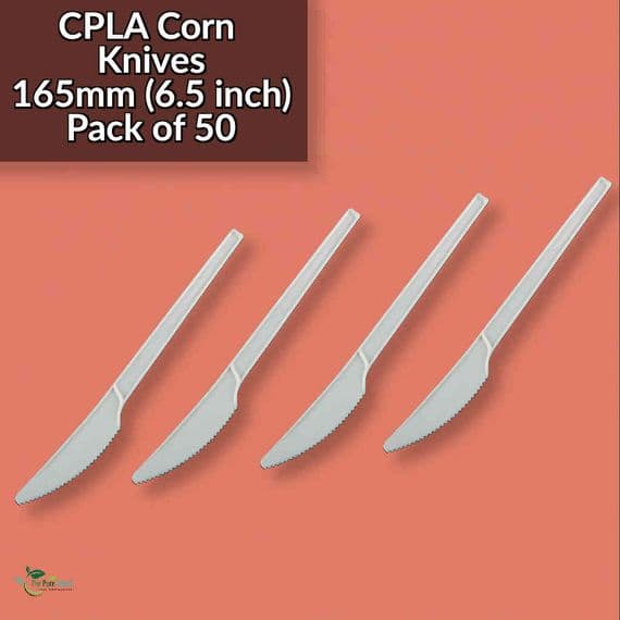 N2 CPLA Biodegradable White Knives | 165mm (6.5