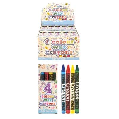 Doodle Design 4 Pack of Wax Crayons Assorted Colours 80mm x 10