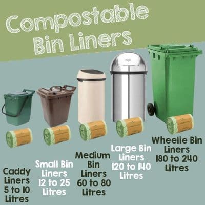 Eco Friendly Biodegradable Compostable Bin Bag Liners 5 to 240kg