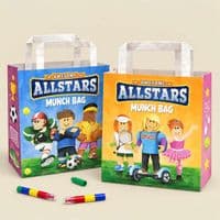 Eco Friendly Compostable AllStar Sport Kids Party Bags with Crayons | Pack of 10