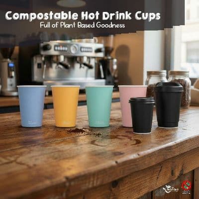 Eco-Friendly Compostable Hot Cups | Sustainable Plant-Based Coffee Cups